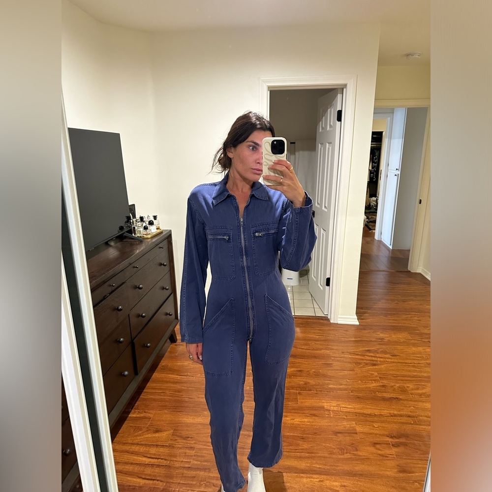 Blue workman jumpsuit purchased at rose bowl flea market!